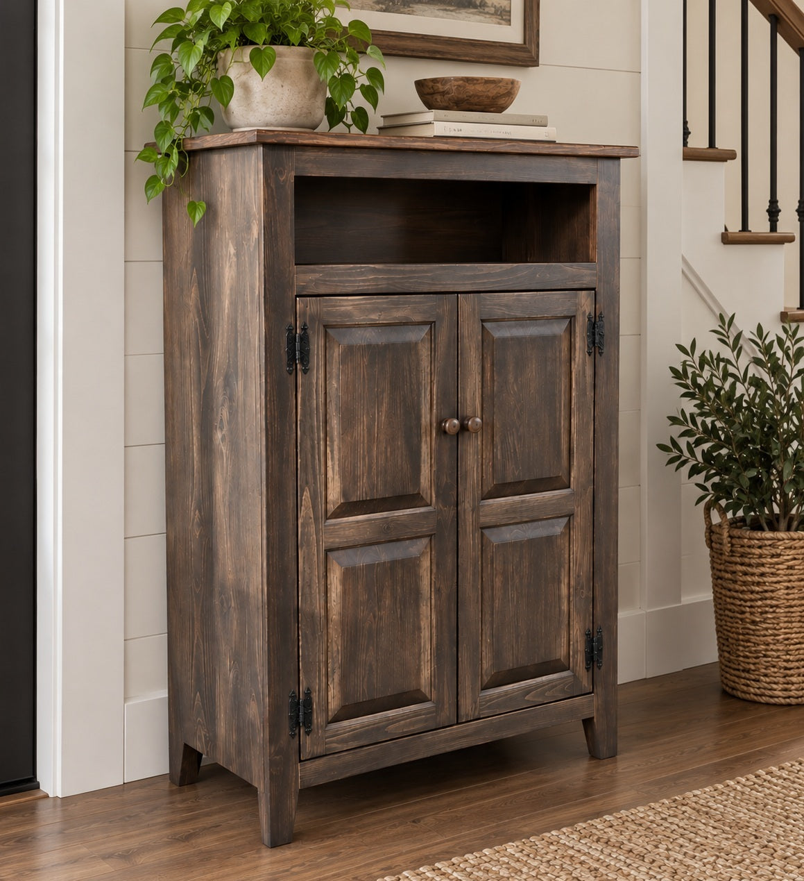 Furniture Farmhouse Cabinet Wooden Hall Cabinet 2 Door Cabinet Primitive Cabinet Handmade Buffet Cabinet Home Decor Vintage Jelly Cupboard