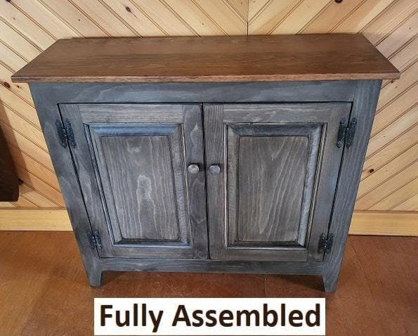 2 Door Cabinet - Fully Assembled - TV Stand - Primitive - Storage - TV Cabinet - Amish Handmade - Multipurpose Cabinet - Rustic- Case Goods