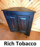 Corner Cabinet 2 Doors - Fully Assembled - Free Shipping - Primitive - Storage - TV Cabinet -Amish Handmade - Multipurpose Cabinet - Rustic