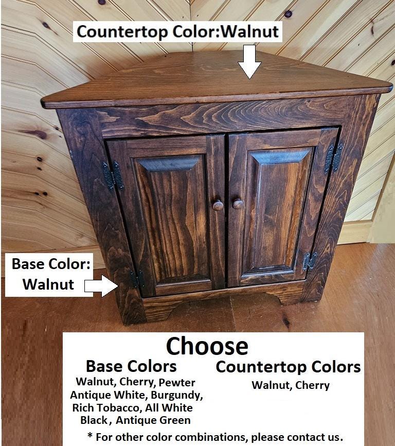 Corner Cabinet 2 Doors - Fully Assembled - Free Shipping - Primitive - Storage - TV Cabinet -Amish Handmade - Multipurpose Cabinet - Rustic