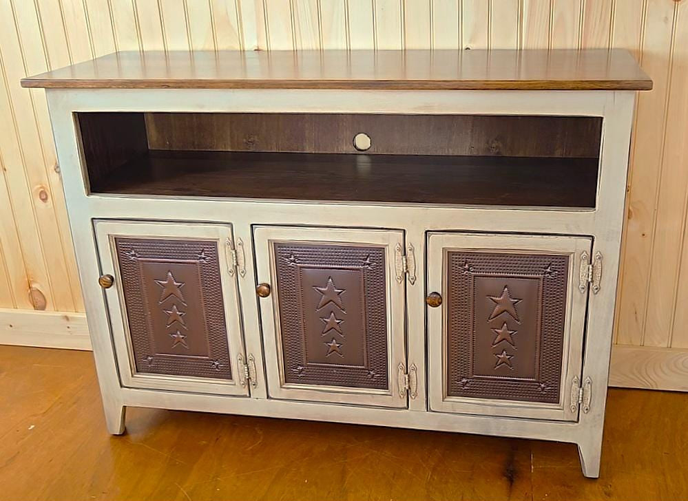 TV Stand - 3 Door Cabinet - Primitive - Storage - TV Cabinet - Amish Handmade - Multipurpose Cabinet - Rustic - Case Goods - Fully Assembled