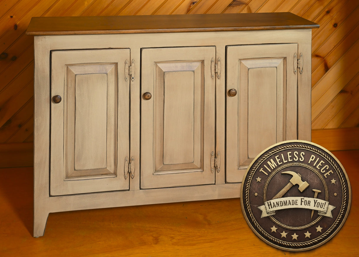 3 Door Cabinet - Amish Furniture - TV Stand - Primitive - Storage -  TV Cabinet - Amish Handmade - Multipurpose Cabinet - Rustic -Case Goods