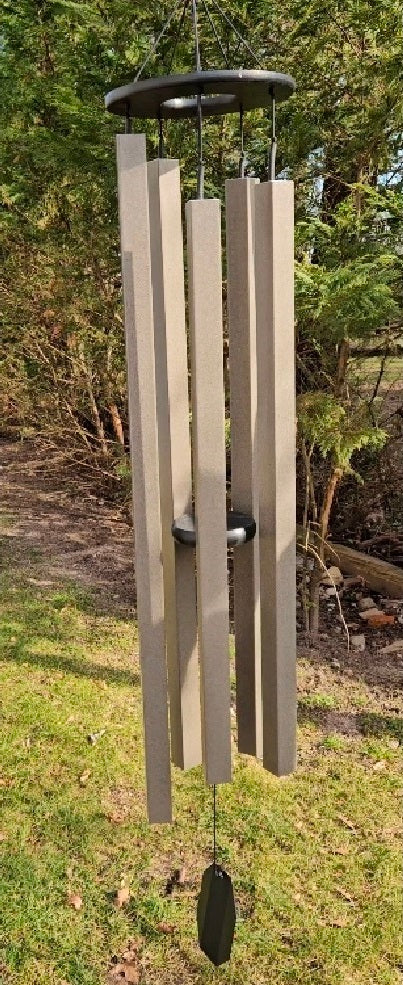 43"-73" Wind Chimes Amish Handmade - Mocha - Aluminum Tubes - Deep Tone - Sound Healing - Outdoor Decor - Wind Bells - Meditation - Nature