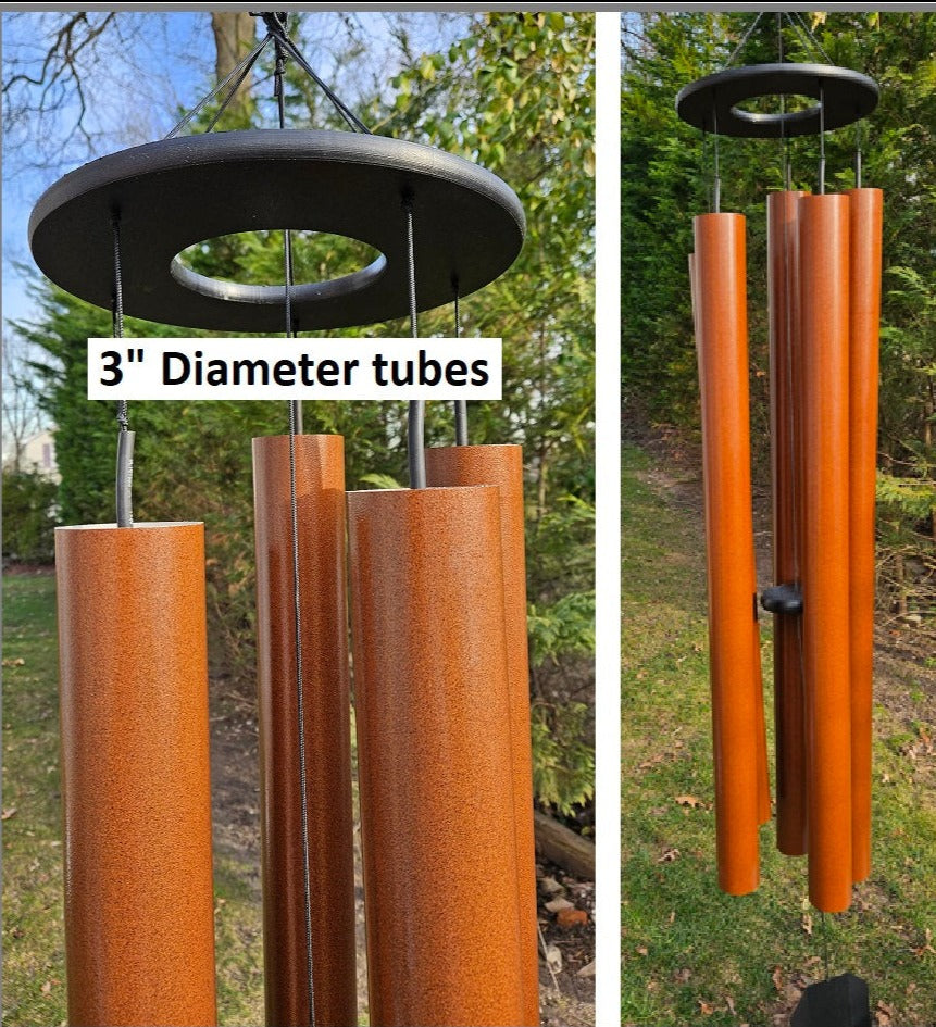 75" Wind Chimes  Amish Handmade - Aluminum Tubes - Large - Deep Tone - Healing - Outdoor Decor - Soothing - Wind Bells - Meditation - Nature - Garden Decoration
