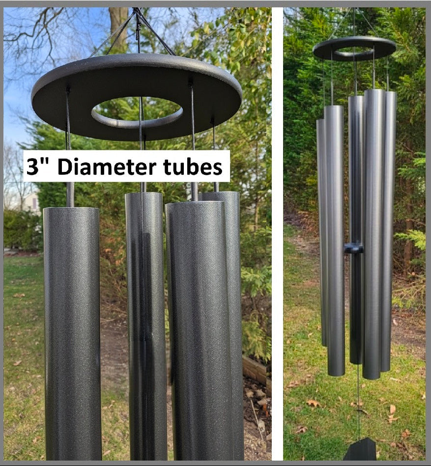 75" Wind Chimes  Amish Handmade - Aluminum Tubes - Large - Deep Tone - Healing - Outdoor Decor - Soothing - Wind Bells - Meditation - Nature - Garden Decoration