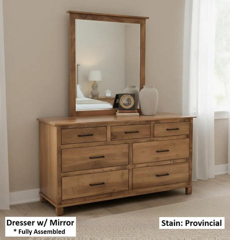 Amish Handmade Bedroom Set - Dresser With Mirror - Drawer Chest - Drawer Dresser - Queen Bed Set - Nightstand - Mirror - Case Goods - Home