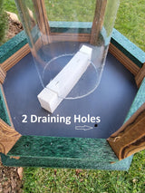 Amish Bird Feeder Handmade Poly Lumber Weather Resistant - Premium Feeding Tube - Post Mounted / Hanging Bird Feeders Outdoors