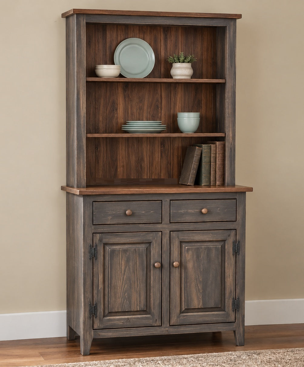 Amish Handmade Bookcase Cabinet - Large Cabinet Hutch- Multipurpose Cabinet Drawers - Farmhouse - Storage - Rustic - Case Goods -Home Decor