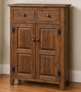 Amish Handmade Cabinet with Two Drawers, Farmhouse Furniture Wooden Hall Cabinet 2 Door Cabinet Primitive Cabinet Buffet Cabinet Home Decor