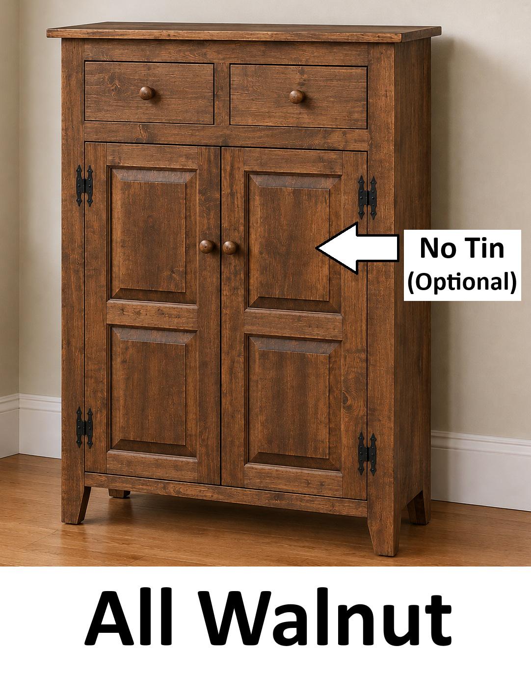 Amish Handmade Cabinet with Two Drawers, Farmhouse Furniture Wooden Hall Cabinet 2 Door Cabinet Primitive Cabinet Buffet Cabinet Home Decor