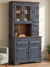 Amish Handmade Multipurpose Cabinet - China Cabinet - Glass Cabinet - Farmhouse - Organizer - Storage - Rustic - Case Goods - Home Decor