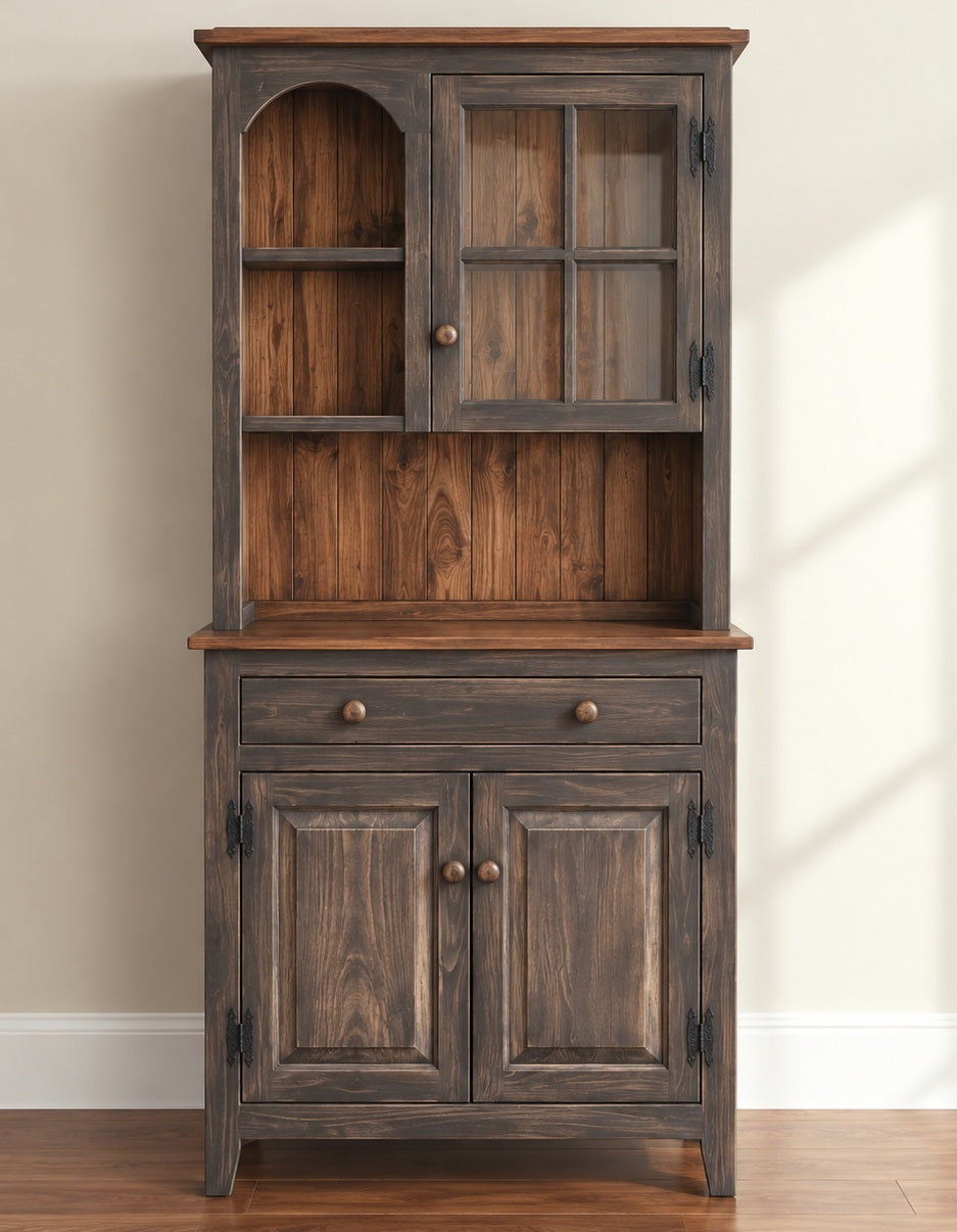 Amish Handmade Multipurpose Cabinet - Glass Cabinet - Large Cabinet - Farmhouse - Organizer - Storage - Rustic - Case Goods - Home Decor