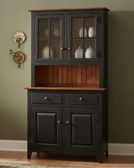 Amish Handmade Multipurpose Cabinet - Glass Cabinet - Large Cabinet - Farmhouse - Organizer - Storage - Rustic - Case Goods - Home Decor