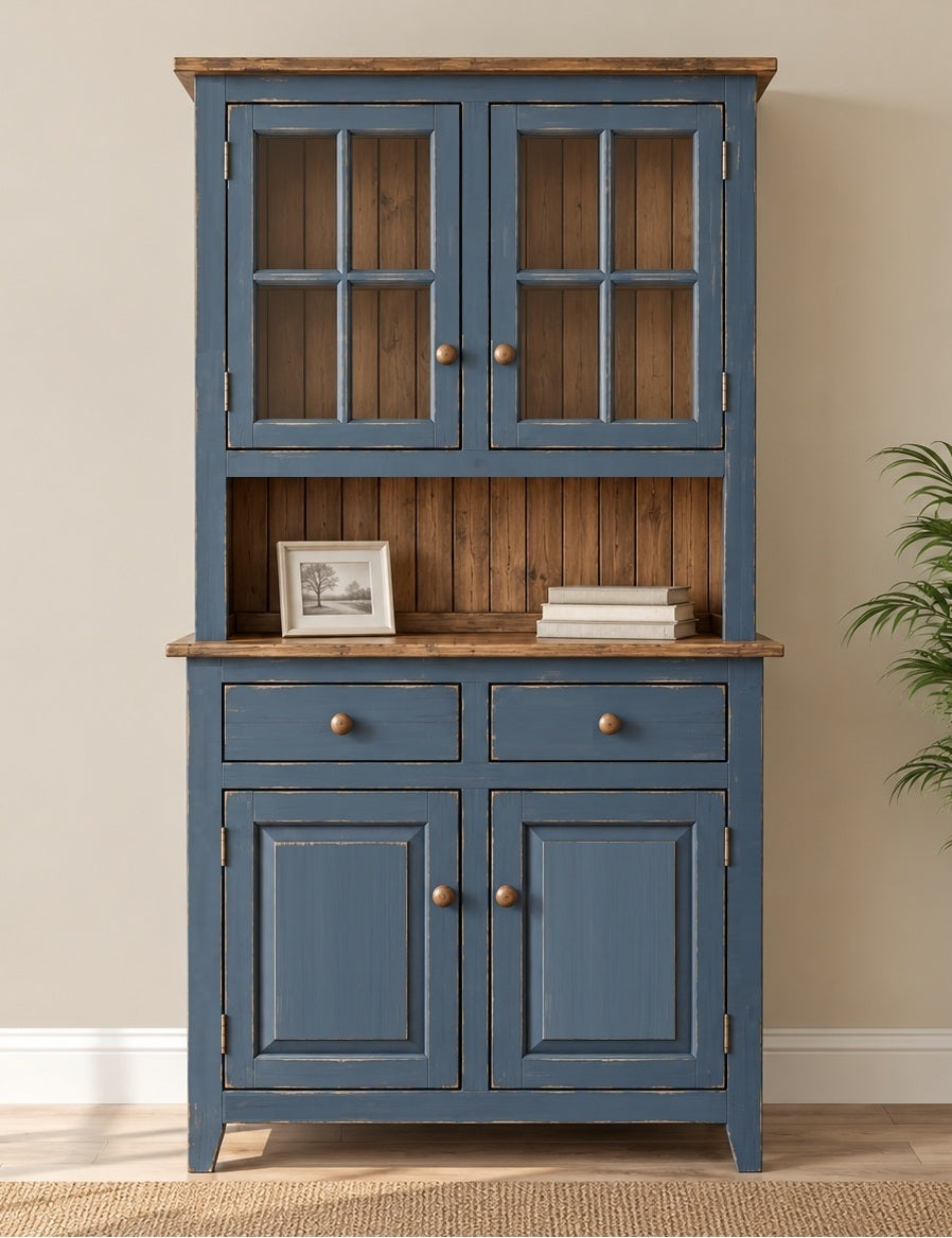 Amish Handmade Multipurpose Cabinet - Glass Cabinet - Large Cabinet - Farmhouse - Organizer - Storage - Rustic - Case Goods - Home Decor