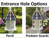 Painted Cedar Roof Birdhouse 2-8 Compartments Amish Handmade Birdhouse Handmade Maintenance Free Gifts for Bird Lovers Large Bird Houses