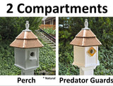 Painted Cedar Roof Birdhouse 2-8 Compartments Amish Handmade Birdhouse Handmade Maintenance Free Gifts for Bird Lovers Large Bird Houses