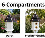 Painted Cedar Roof Birdhouse 2-8 Compartments Amish Handmade Birdhouse Handmade Maintenance Free Gifts for Bird Lovers Large Bird Houses