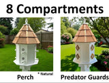 Painted Cedar Roof Birdhouse 2-8 Compartments Amish Handmade Birdhouse Handmade Maintenance Free Gifts for Bird Lovers Large Bird Houses