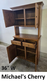 Amish Handmade Pantry Cabinet - Hutch Cabinet - Farmhouse - Kitchen Cabinet -Multipurpose - Cupboard - Storage - Rustic - Case Goods - Home