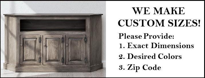 Amish Handmade TV Stand - 3 Door Cabinet - Primitive - Storage - TV Cabinet - Home - Multipurpose Cabinet - Rustic - Open Shelf TV Console