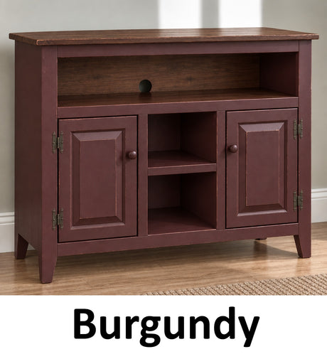 Amish Handmade TV Stand - 2 Door Cabinet - Primitive - Storage - TV Cabinet - Home - Multipurpose Cabinet - Rustic - Open Shelf TV Console