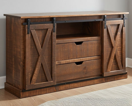 Amish Handmade TV Stand - 2 Door Cabinet - Primitive - Barnhouse TV Cabinet - Multipurpose Cabinet - Rustic Sliding Doors TV Console Drawers