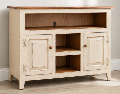Amish Handmade TV Stand - 2 Door Cabinet - Primitive - Storage - TV Cabinet - Home - Multipurpose Cabinet - Rustic - Open Shelf TV Console