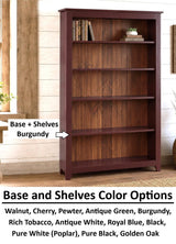 Wide Bookcase 4ft, Primitive Furniture Rustic Organizer Book Shelf Amish Made Furniture For Book Lovers Rustic Unique Antique Home Study