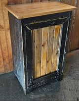 Wood Trash Bin, Tiltout Trash Can Cabinet Amish Handmade, Wood Storage Recycling Bin