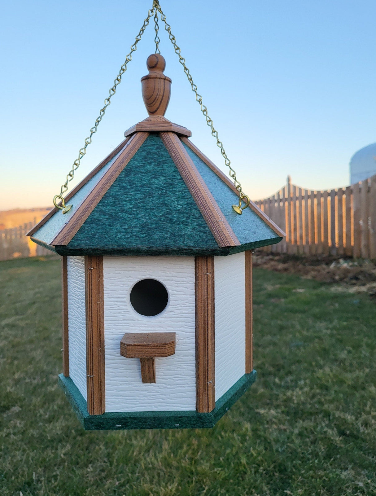 Hanging Bird House Amish Made Gazebo Style 1 Nesting Compartment Birdhouse