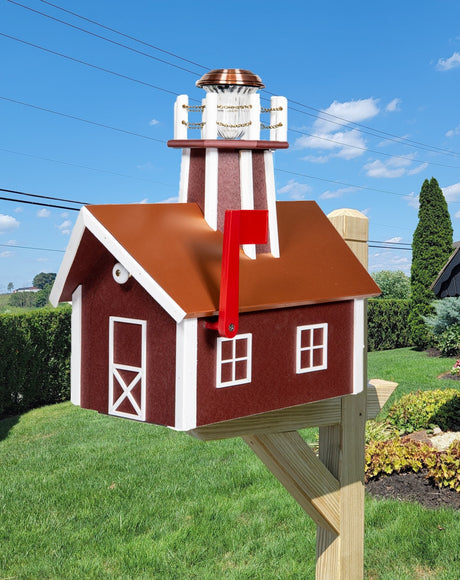 solar mailbox, lighthouse, Lighthouse mailbox, mailbox with lighthouse, unique mailboxes, large mailbox