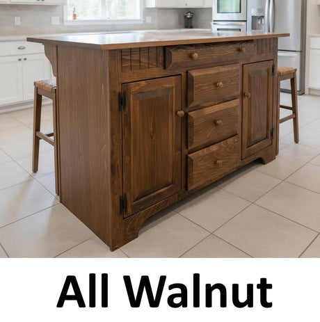 Kitchen Island - Amish Handmade - Multipurpose Cabinet - Primitive - Storage - Kitchen Cabinet - Rustic- Case Goods - Home - Fully Assembled
