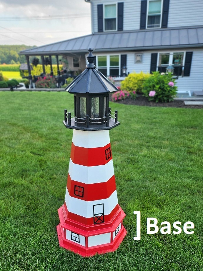 Assateague Solar Lighthouse - Amish Handmade - Landmark Replica - Lawn Lighthouse