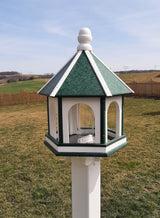 Amish Bird Feeder - Handmade - Arch Design - Large - Weather Resistant Poly Lumber - Premium Feeding Tube - Easy Mounting on 4"x4" Pole/Post