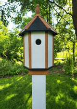 Poly Bird House - Amish Handmade - 1 Nesting Compartment - Weather Resistant - Bird Lovers - Outdoors - Garden - Backyard - Bird Sanctuary