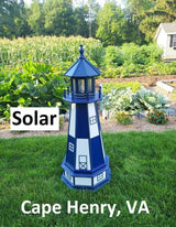 Cape Henry Solar Lighthouse - Amish Handmade - Landmark Replica - Lawn Lighthouse