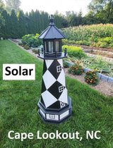 Cape Lookout Lighthouse - Solar - Amish Made - Landmark Replica - Backyard Decor