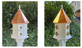 2 Hole Bird House With Copper Roof Amish Handmade, Nesting Compartments, Weather Resistant Birdhouses, Bird Lovers, Poly