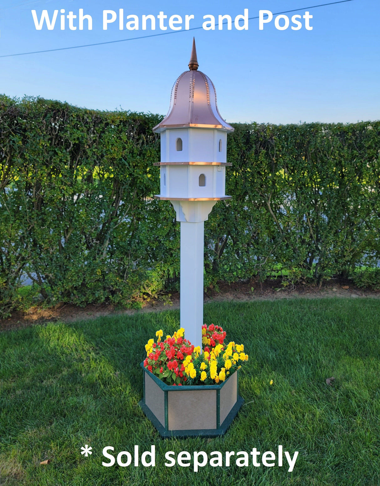 Copper Roof Poly Birdhouse Amish Handmade 2 Story Extra Large, 8 Nesting Compartments - Home & Living:Outdoor & Gardening:Feeders & Birdhouses:Birdhouses