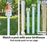 2 Nesting Compartments Amish Handmade Copper Roof Birdhouse With Individual Perches, Duplex 2 Holes Bluebird Songbird Bird House