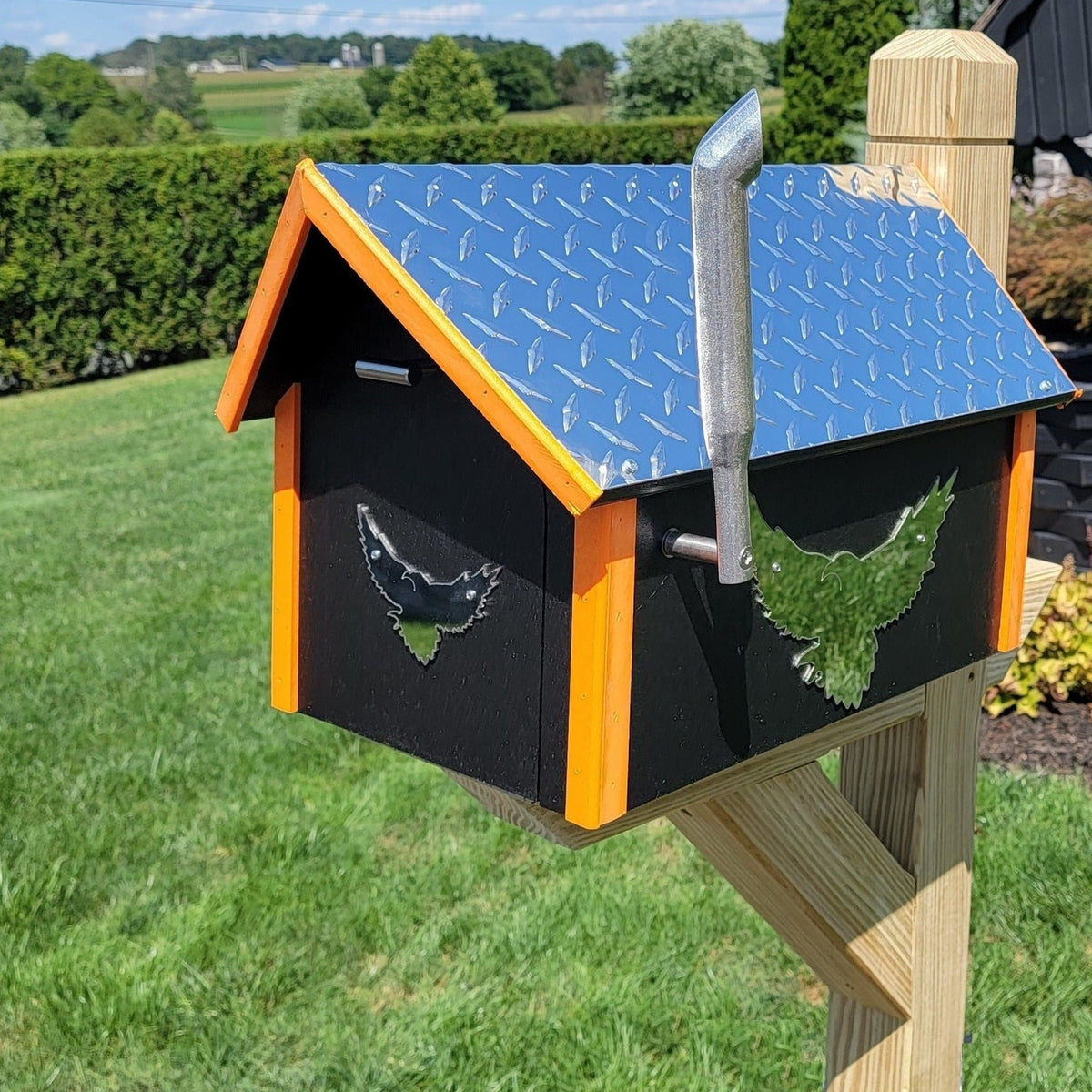 Amish Mailbox Kit of Handmade Poly Mailbox and Poly Post With Birds De ...