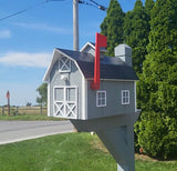 Dutch Barn Mailbox Amish Handmade Wooden - Color Options - Barn Mailboxes Wood