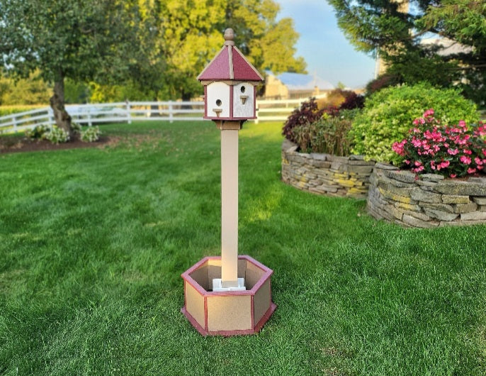 X-Large Bird House - 6 Nesting Compartments - Amish Handmade - Weather Resistant - Made of Poly Lumber - Birdhouse Outdoor