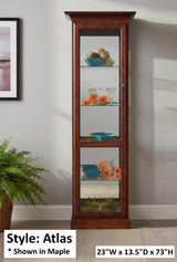 Amish Handmade Glass Display Cabinet - Tall Curio Cabinet - China Display - Glass Cabinet - Modern Home Decor - Multipurpose Cabinet -Rustic
