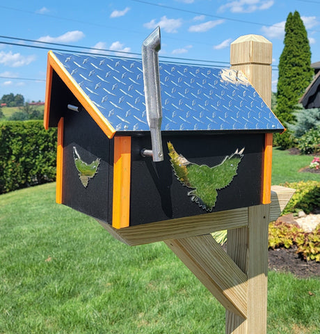 Mailbox Amish Made Wooden/Poly With Birds Design Wood Mailboxes - Unique Mailboxes