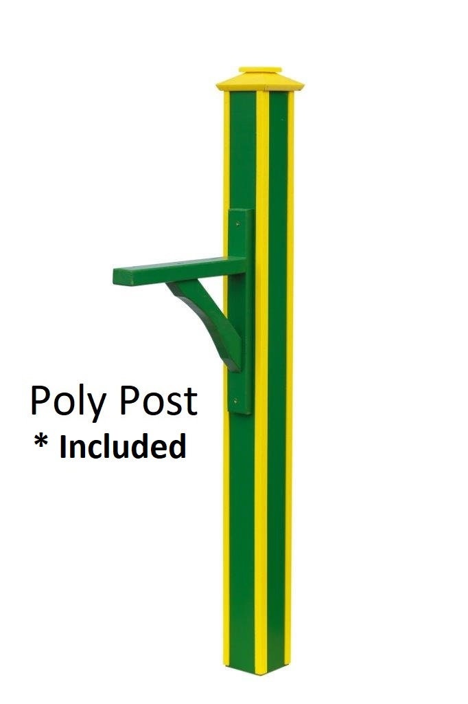 Set of Handmade Poly Mailbox and Poly Post With Nature Design - Barn Mailboxes Poly