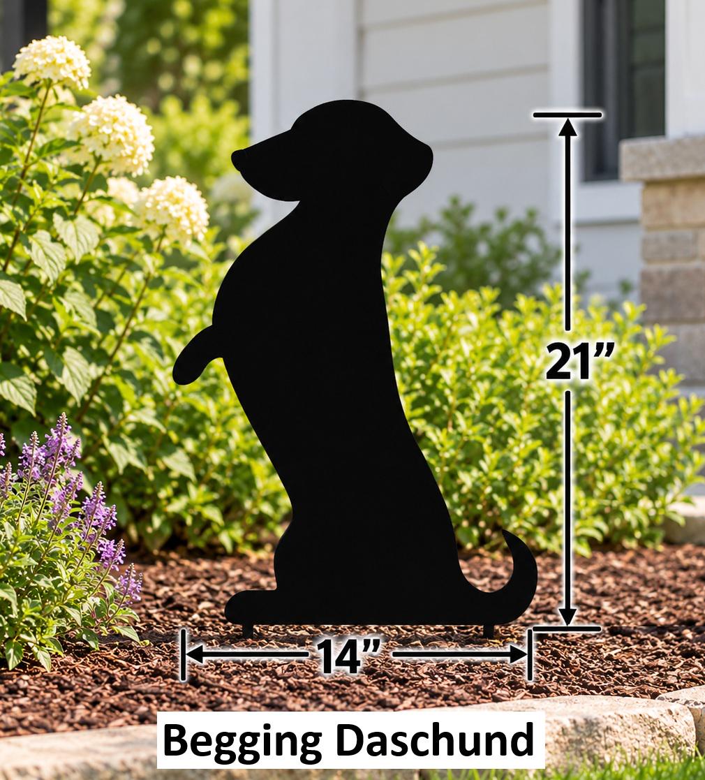 Amish Handmade Dog Silhouettes - Garden Stake - Gift - Lawn Art - Wildlife Decor - Backyard - Outdoor Decoration - Dog Lovers - Yard Decor