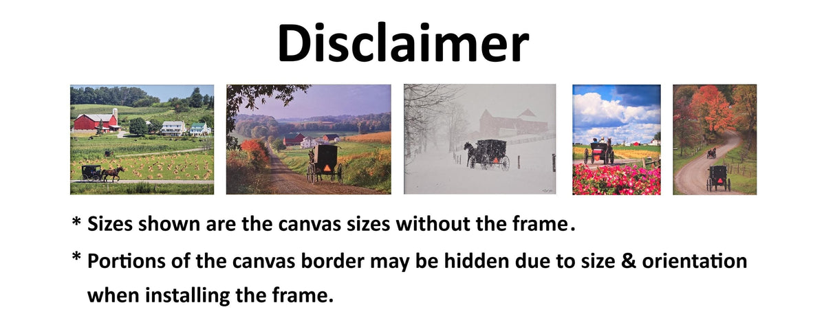 Canvas - Picture Frame - Wall Art - Wooden Frame - Framed Antique Print - Amish Handmade - Farmhouse Decor - Housewarming Gift -Choose Color