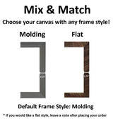 Canvas - Picture Frame - Wall Art - Wooden Frame - Framed Antique Print - Amish Handmade - Farmhouse Decor - Housewarming Gift -Choose Color