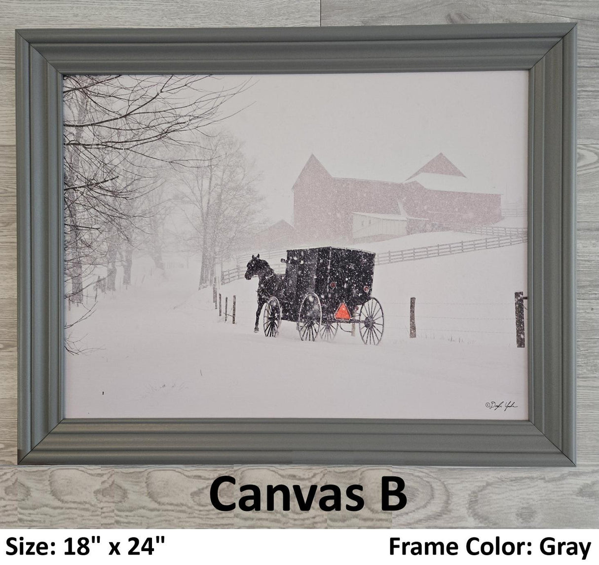 Canvas - Picture Frame - Wall Art - Wooden Frame - Framed Antique Print - Amish Handmade - Farmhouse Decor - Housewarming Gift -Choose Color